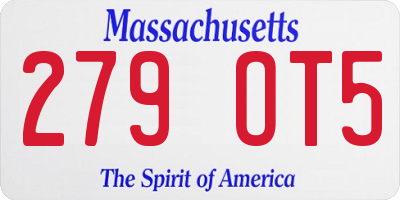 MA license plate 279OT5
