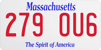 MA license plate 279OU6
