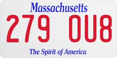 MA license plate 279OU8