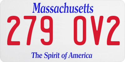 MA license plate 279OV2