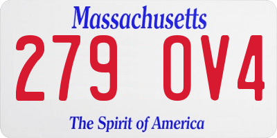 MA license plate 279OV4