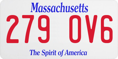 MA license plate 279OV6