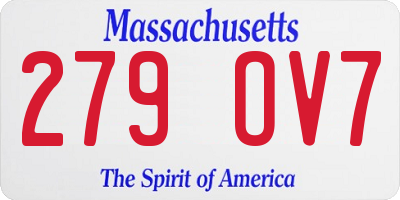 MA license plate 279OV7
