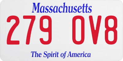 MA license plate 279OV8