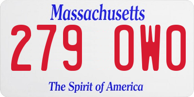 MA license plate 279OW0
