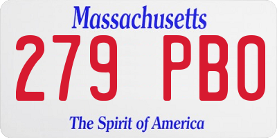 MA license plate 279PB0