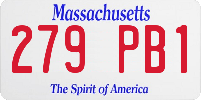 MA license plate 279PB1