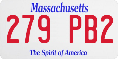 MA license plate 279PB2
