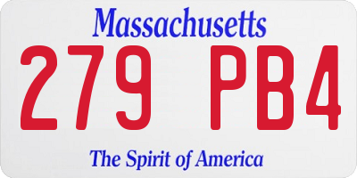 MA license plate 279PB4