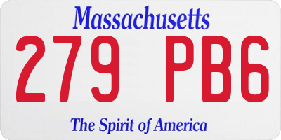 MA license plate 279PB6