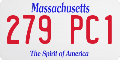 MA license plate 279PC1