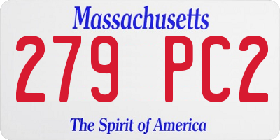 MA license plate 279PC2