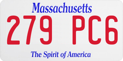 MA license plate 279PC6