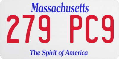 MA license plate 279PC9