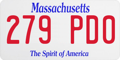 MA license plate 279PD0