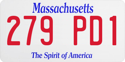 MA license plate 279PD1