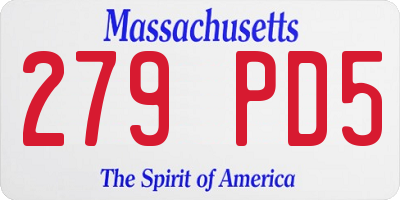 MA license plate 279PD5