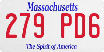 MA license plate 279PD6
