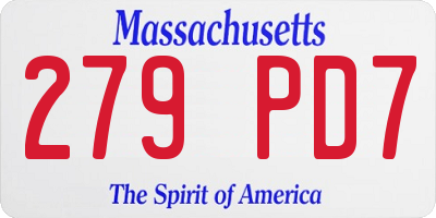 MA license plate 279PD7