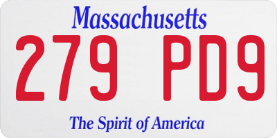 MA license plate 279PD9