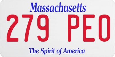 MA license plate 279PE0