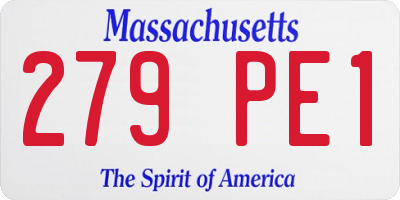 MA license plate 279PE1