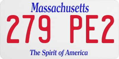 MA license plate 279PE2