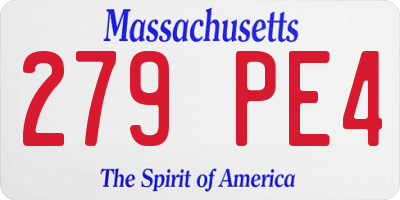 MA license plate 279PE4