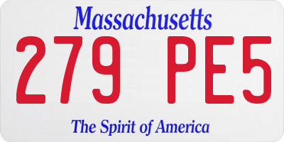 MA license plate 279PE5