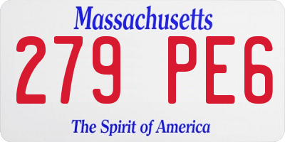 MA license plate 279PE6