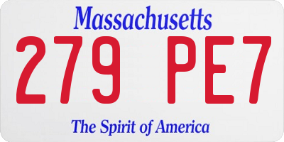 MA license plate 279PE7