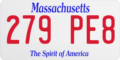 MA license plate 279PE8
