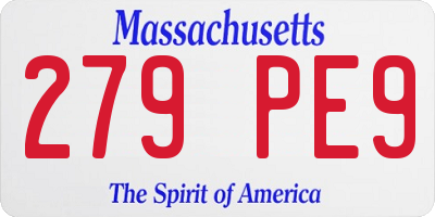 MA license plate 279PE9