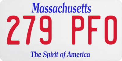 MA license plate 279PF0