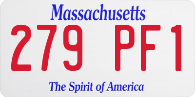 MA license plate 279PF1