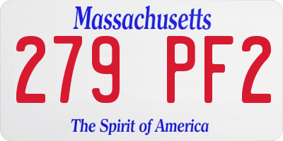 MA license plate 279PF2