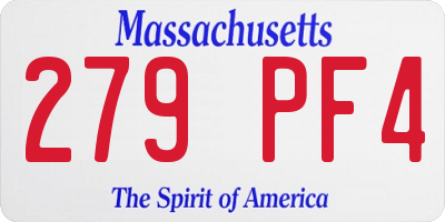 MA license plate 279PF4