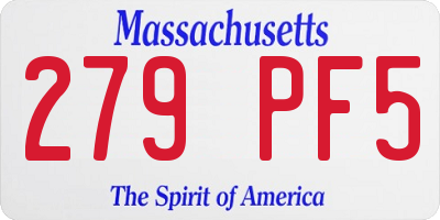 MA license plate 279PF5