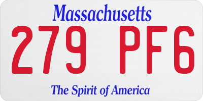 MA license plate 279PF6