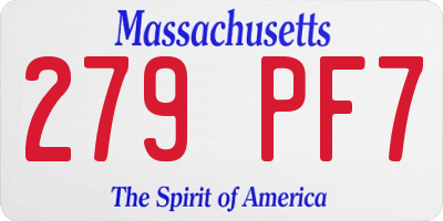 MA license plate 279PF7