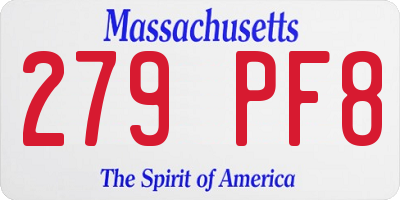 MA license plate 279PF8
