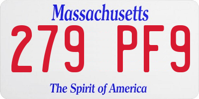 MA license plate 279PF9