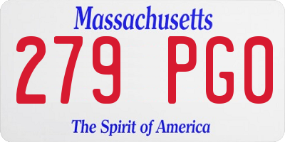 MA license plate 279PG0