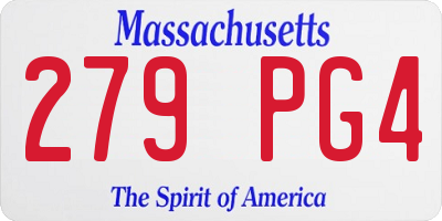 MA license plate 279PG4