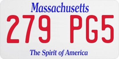 MA license plate 279PG5