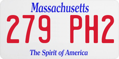 MA license plate 279PH2