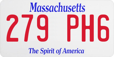 MA license plate 279PH6