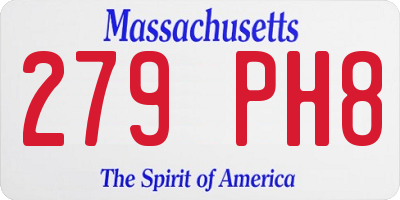 MA license plate 279PH8