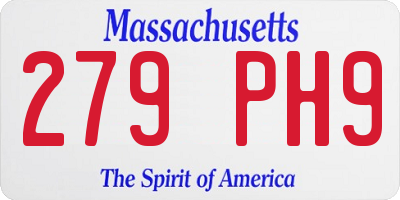 MA license plate 279PH9