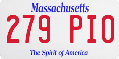 MA license plate 279PI0